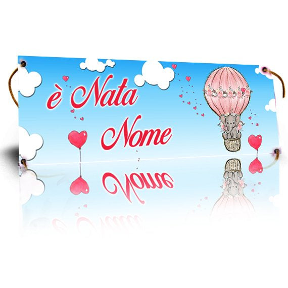 GLOBAL STRISCIONE FONDALE NASCITA - BAMBINA ELEFANTINO - IN CARTA O IN BANNER PVC ANCHE DA ESTERNO GARANZIA 5 ANNI