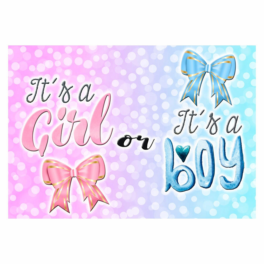 GLOBAL STRISCIONE FONDALE BABY SHOWER - Baby Shower Gender Reveal - STRISCIONE IN CARTA O IN BANNER PVC ANCHE DA ESTERNO GARANZIA 5 ANNI