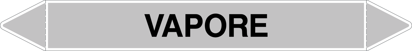 GLOBAL PACCO DA 10 ETICHETTE PER TUBAZIONI - VAPORE - Etichetta Autoadesiva Resistente