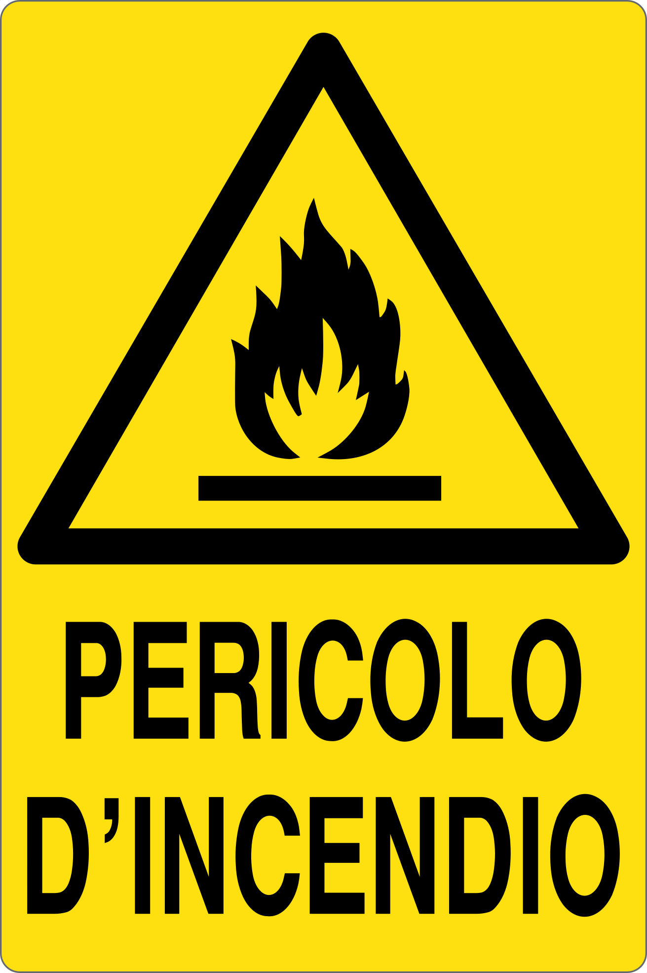 GLOBAL CARTELLO SEGNALETICO - PERICOLO D'INCENDIO - Adesivo Resistente, Pannello in Forex, Pannello In Alluminio