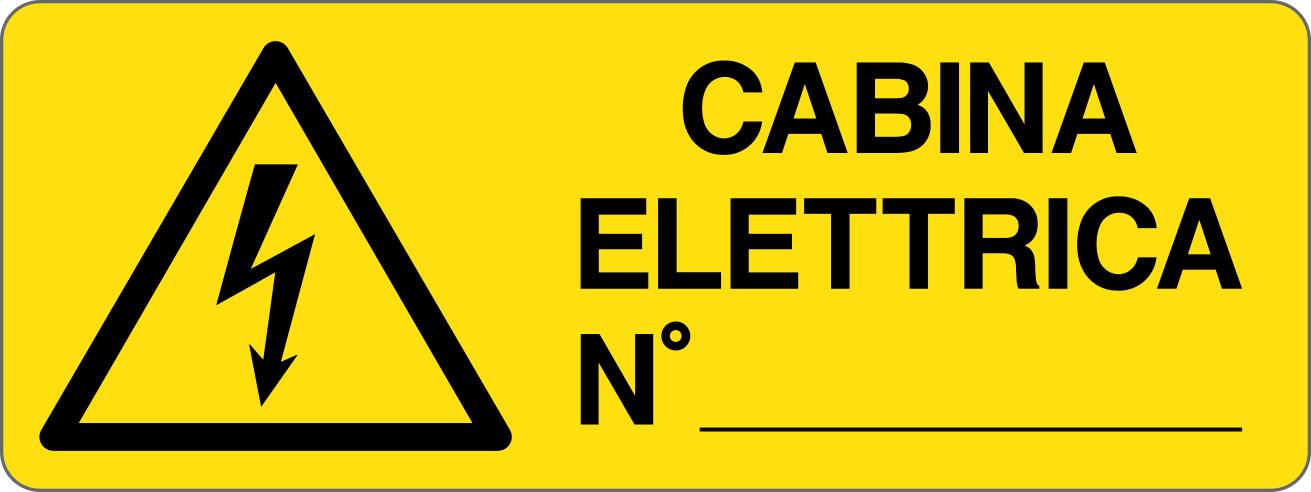 CABINA ELETTRICA N - CARTELLO SEGNALETICO UNI ISO 7010 in Adesivo, Pannello in Forex, Pannello In Alluminio