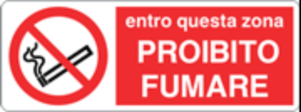 ENTRO QUESTA ZONA PROIBITO FUMARE - CARTELLO SEGNALETICO UNI ISO 7010 in Adesivo, Pannello in Forex, Pannello In Alluminio