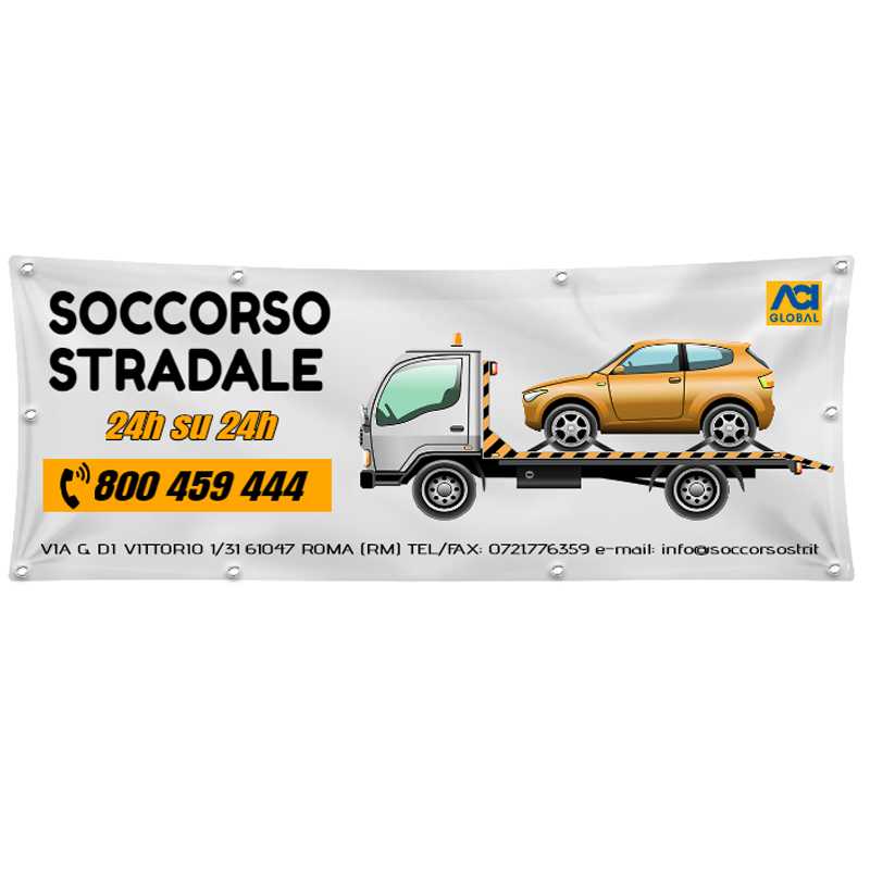 GLOBAL STRISCIONE FONDALE ATTIVITÀ - SOCCORSO STRADALE - PERSONALIZZATO IN CARTA O IN BANNER PVC ANCHE DA ESTERNO GARANZIA 5 ANNI
