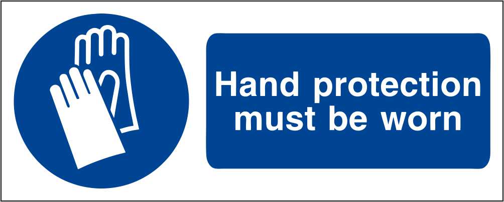 Hand Protection Must Be Worn - CARTELLO SEGNALETICO UNI ISO 7010 in Adesivo Resistente, Pannello in Forex, Pannello In Alluminio