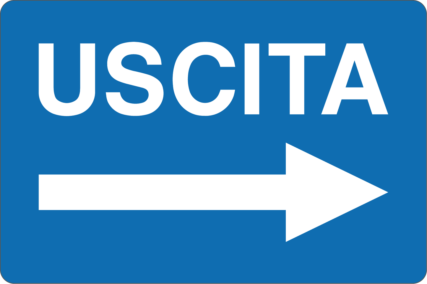 GLOBAL CARTELLO SEGNALETICO - USCITA CON FRECCIA DESTRA - Adesivo Resistente, Pannello in Forex, Pannello In Alluminio