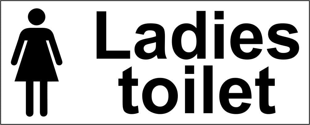 LADIES TOILET - CARTELLO SEGNALETICO UNI ISO 7010 in Adesivo Resistente, Pannello in Forex, Pannello In Alluminio