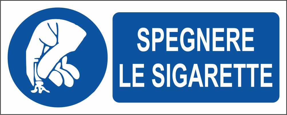 SPEGNERE LE SIGARETTE - CARTELLO SEGNALETICO UNI ISO 7010 in Adesivo Resistente, Pannello in Forex, Pannello In Alluminio
