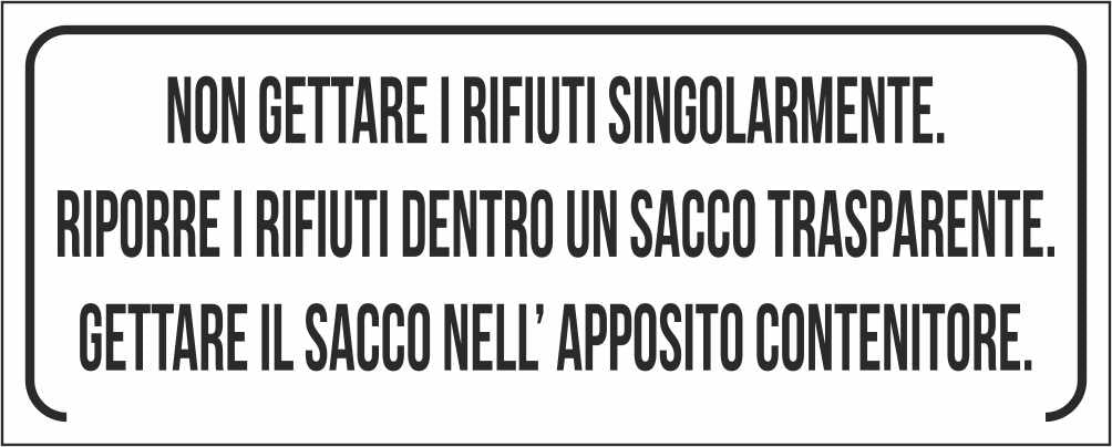 Non gettare i rifiuti singolarmente - CARTELLO SEGNALETICO UNI ISO 7010 in Adesivo Resistente, Pannello in Forex, Pannello In Alluminio