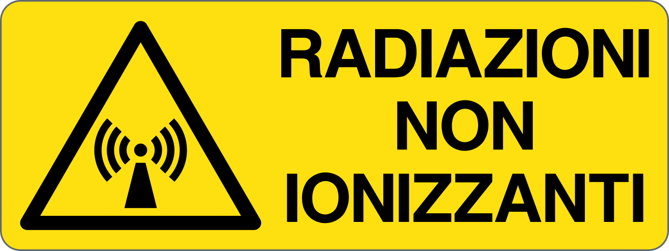 RADIAZIONI NON IONIZZANTI - CARTELLO SEGNALETICO UNI ISO 7010 in Adesivo, Pannello in Forex, Pannello In Alluminio
