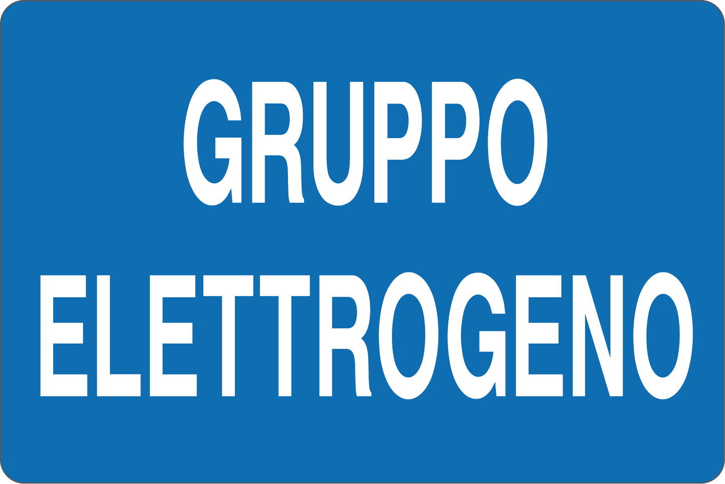 GLOBAL CARTELLO SEGNALETICO - GRUPPO ELETTROGENO - Adesivo Resistente, Pannello in Forex, Pannello In Alluminio