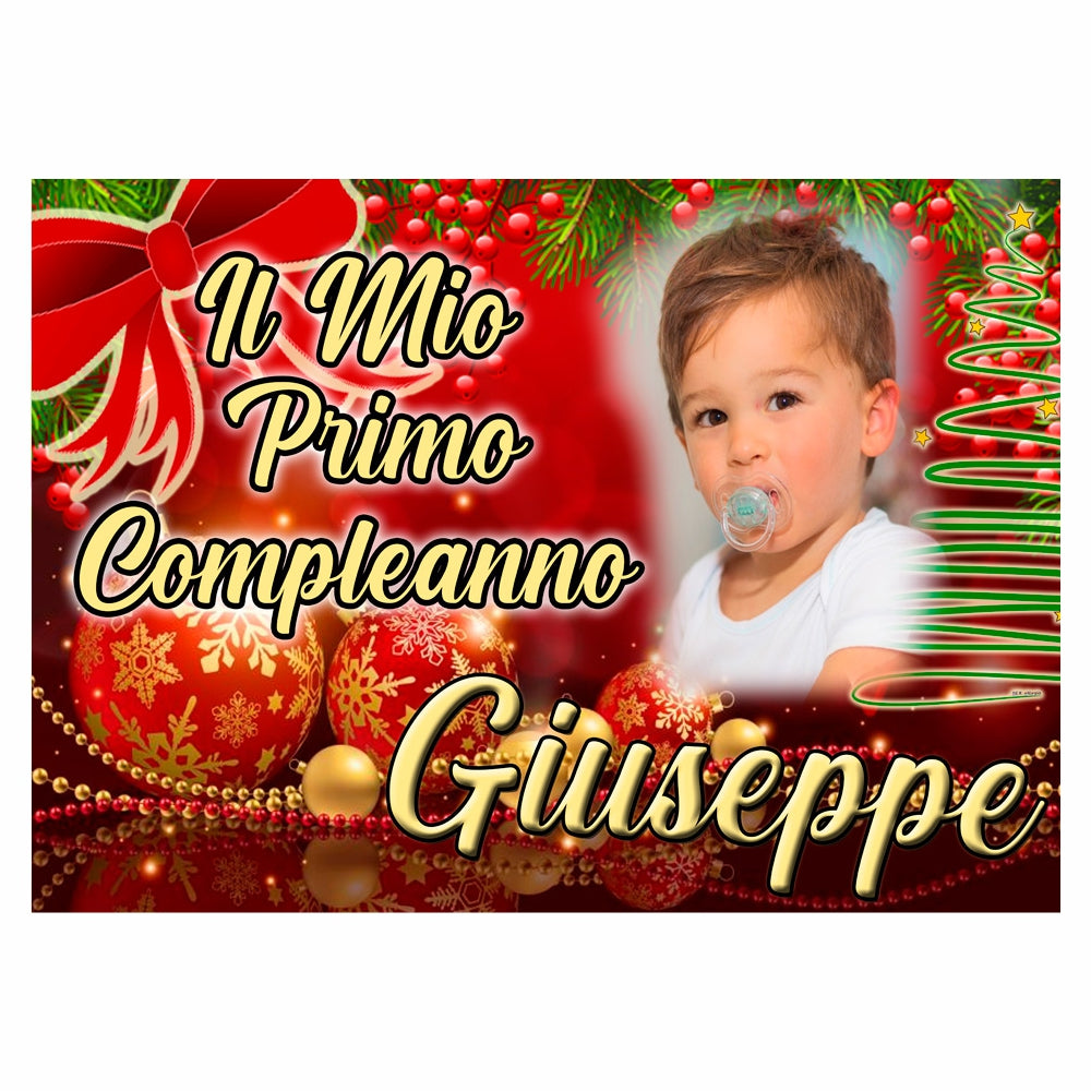 GLOBAL STRISCIONE FONDALE COMPLEANNO - Compleanno Natale - STRISCIONE PERSONALIZZATO IN CARTA O IN BANNER PVC ANCHE DA ESTERNO GARANZIA 5 ANNI