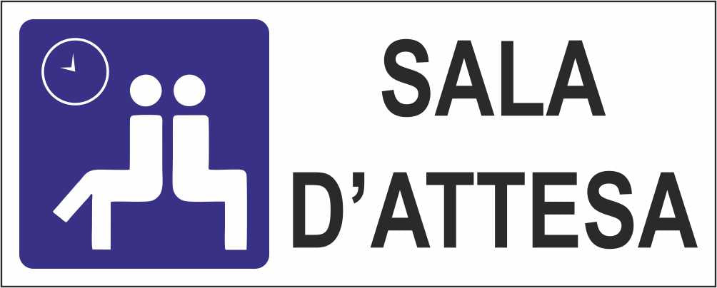 Sala d'attesa - CARTELLO SEGNALETICO UNI ISO 7010 in Adesivo Resistente, Pannello in Forex, Pannello In Alluminio