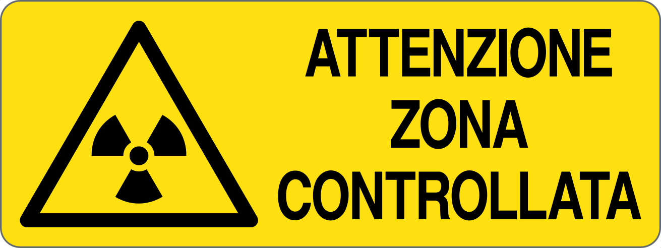 ATTENZIONE ZONA CONTROLLATA - CARTELLO SEGNALETICO UNI ISO 7010 in Adesivo, Pannello in Forex, Pannello In Alluminio
