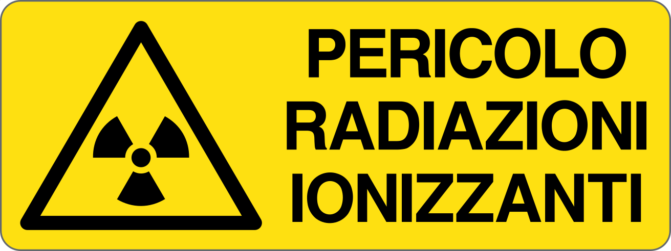 PERICOLO RADIAZIONI IONIZZANTI - CARTELLO SEGNALETICO UNI ISO 7010 in Adesivo, Pannello in Forex, Pannello In Alluminio
