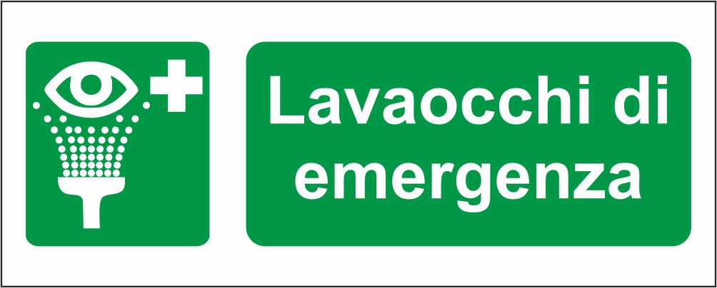 LAVAOCCHI DI EMERGENZA mod 2 - CARTELLO SEGNALETICO UNI ISO 7010 in Adesivo Resistente, Pannello in Forex, Pannello In Alluminio