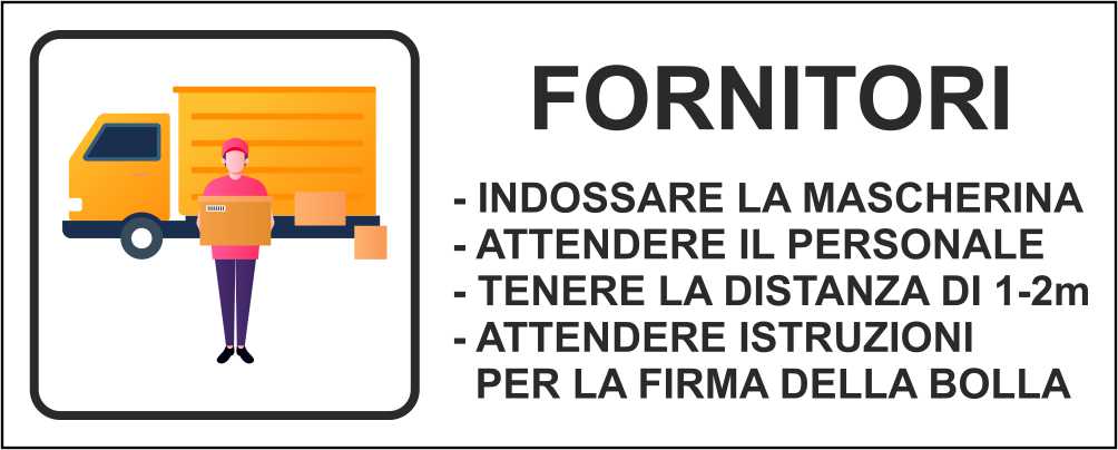 FORNITORI - CARTELLO SEGNALETICO UNI ISO 7010 in Adesivo Resistente, Pannello in Forex, Pannello In Alluminio