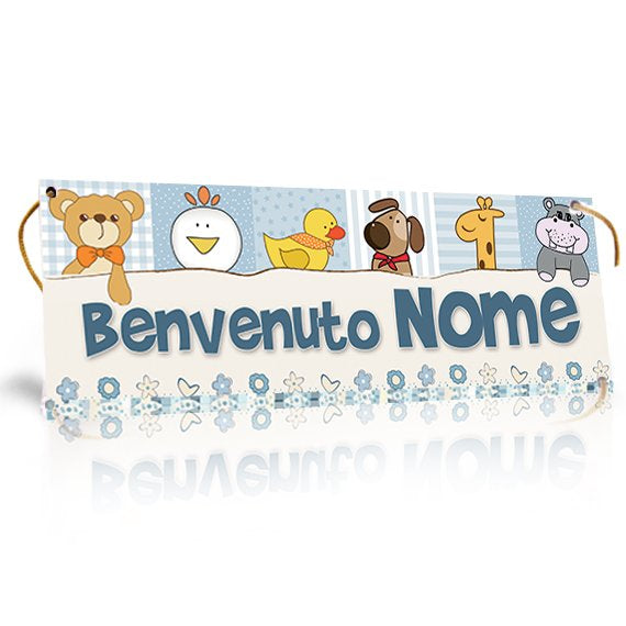 GLOBAL STRISCIONE FONDALE NASCITA - ANIMALETTI - IN CARTA O IN BANNER PVC ANCHE DA ESTERNO GARANZIA 5 ANNI