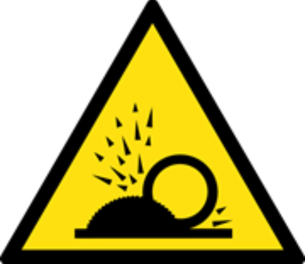 PERICOLO PROIEZIONI SCHEGGE - CARTELLO SEGNALETICO TRIANGOLO ISO 7010 - Adesivo Extra Resistente, Pannello in Forex, Pannello In Alluminio