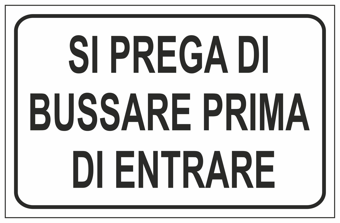 GLOBAL CARTELLO SEGNALETICO - SI PREGA DI BUSSARE PRIMA DI ENTRARE - Adesivo Extra Resistente, Pannello in Forex, Pannello In Alluminio