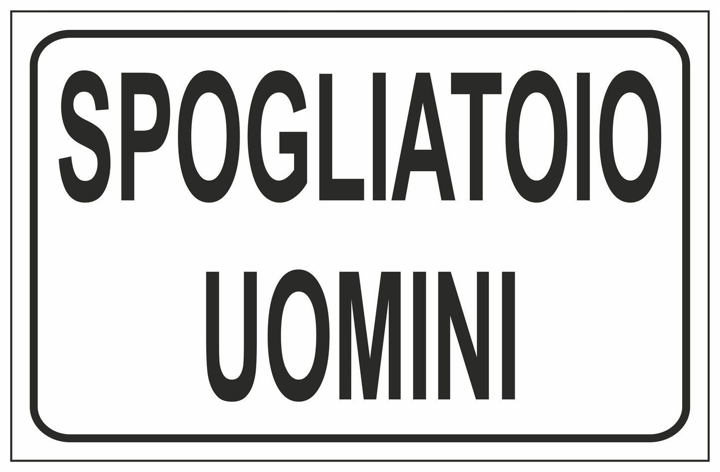 GLOBAL CARTELLO SEGNALETICO - SPOGLIATOIO UOMINI - Adesivo Extra Resistente, Pannello in Forex, Pannello In Alluminio