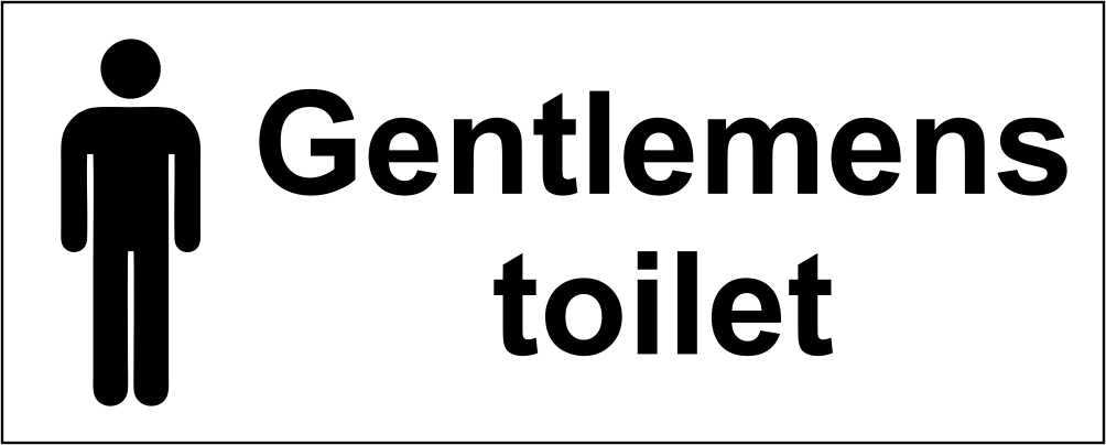 Gentlemens Toilet - CARTELLO SEGNALETICO UNI ISO 7010 in Adesivo Resistente, Pannello in Forex, Pannello In Alluminio