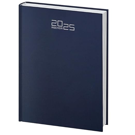 Agenda 2025 Giornaliera Organizer 15x21 cm Colore blu Per Appuntamenti Ufficio Casa e Lavoro Professionale - Copertina Rigida