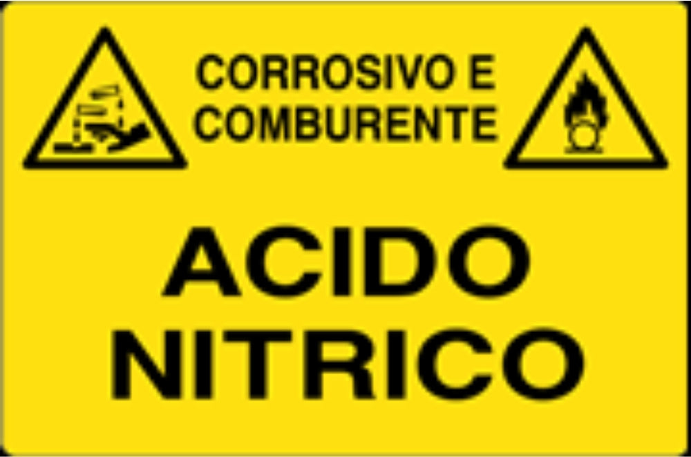 GLOBAL CARTELLO SEGNALETICO - ACIDO NITRICO - Adesivo Resistente, Pannello in Forex, Pannello In Alluminio