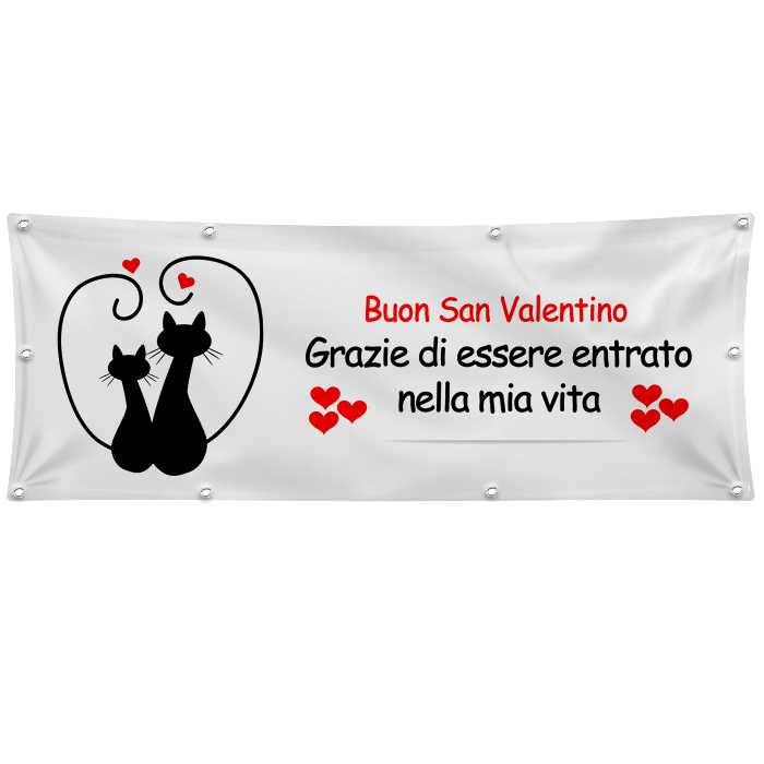 GLOBAL STRISCIONE FONDALE ANNIVERSARIO - BUON SAN VALENTINO MOD 4 - IN CARTA O IN BANNER PVC ANCHE DA ESTERNO GARANZIA 5 ANNI