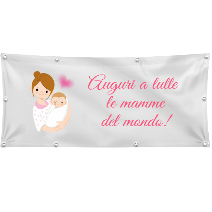 GLOBAL STRISCIONE FONDALE ANNIVERSARIO - FESTA DELLA MAMMA - IN CARTA O IN BANNER PVC ANCHE DA ESTERNO GARANZIA 5 ANNI