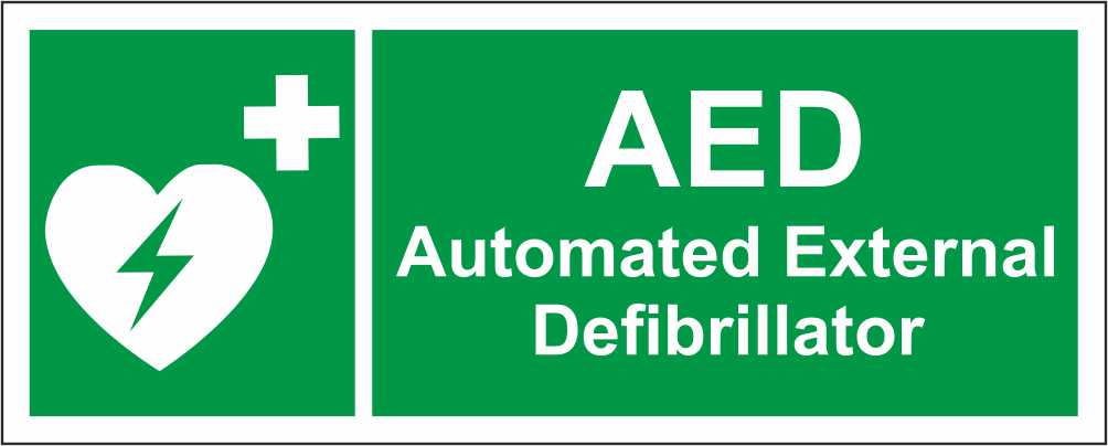 Defibrillatore automatico aed - CARTELLO SEGNALETICO UNI ISO 7010 in Adesivo Resistente, Pannello in Forex, Pannello In Alluminio