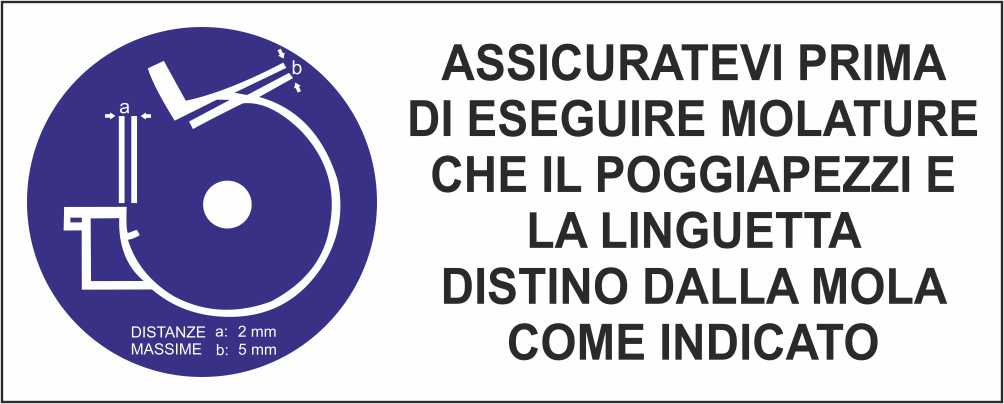 POGGIAPEZZI E LINGUETTA DISTANTI DALLA MOLA - CARTELLO SEGNALETICO UNI ISO 7010 in Adesivo Resistente, Pannello in Forex, Pannello In Alluminio