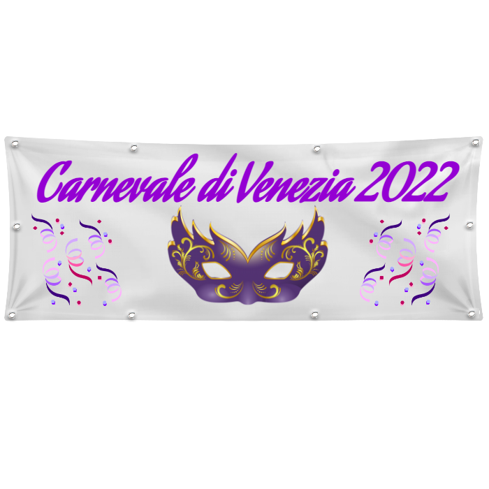 GLOBAL STRISCIONE FONDALE EVENTI - CARNEVALE CON CITTÀ E DATA PERSONALIZZATE - IN CARTA O IN BANNER PVC ANCHE DA ESTERNO GARANZIA 5 ANNI