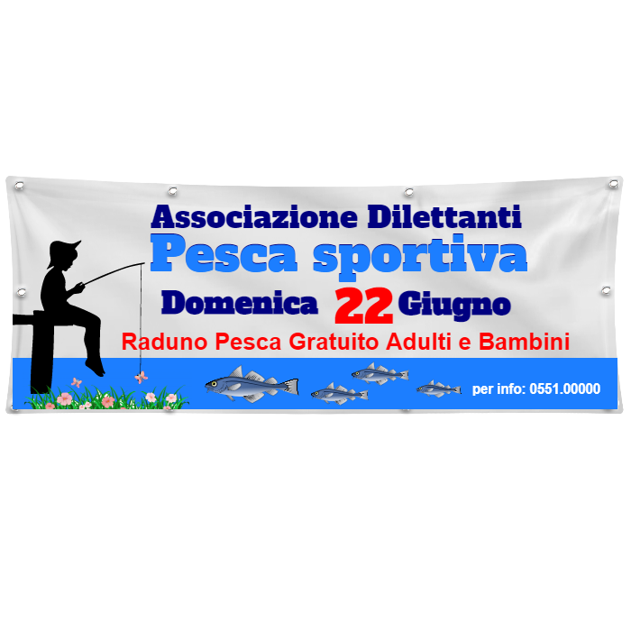 GLOBAL STRISCIONE FONDALE EVENTI - PESCA PERSONALIZZATO - IN CARTA O IN BANNER PVC ANCHE DA ESTERNO GARANZIA 5 ANNI