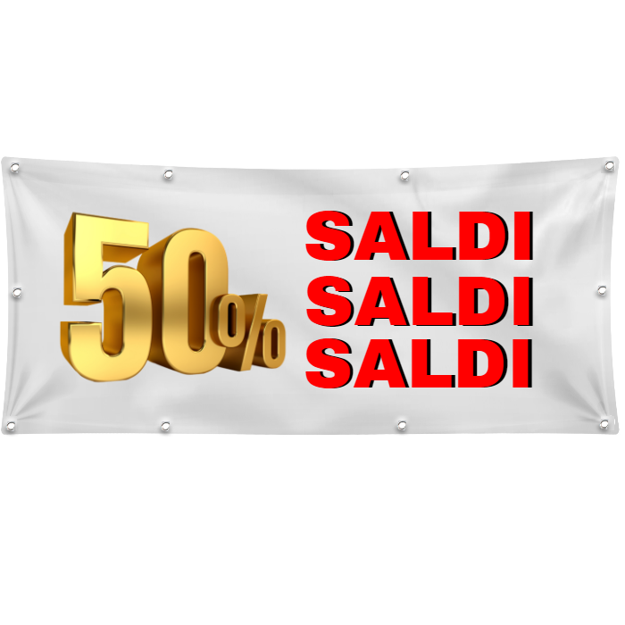 GLOBAL STRISCIONE FONDALE EVENTI - SALDI PERSONALIZZATO - IN CARTA O IN BANNER PVC ANCHE DA ESTERNO GARANZIA 5 ANNI