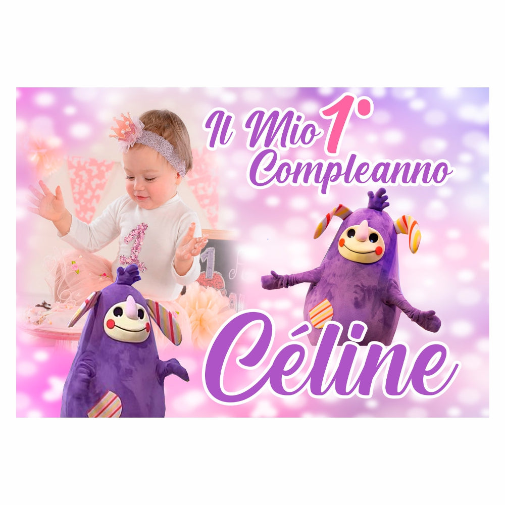 GLOBAL STRISCIONE FONDALE COMPLEANNO - Bumbi - STRISCIONE PERSONALIZZATO IN CARTA O IN BANNER PVC ANCHE DA ESTERNO GARANZIA 5 ANNI