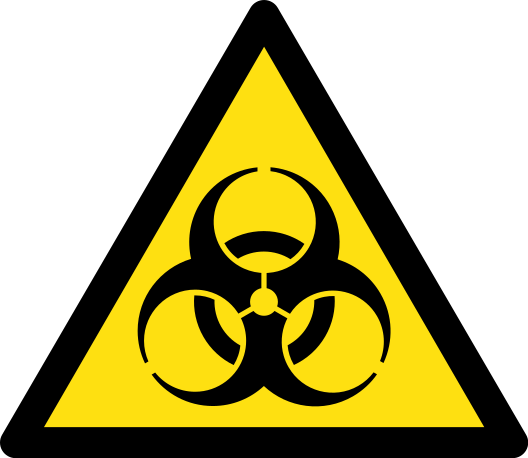 PERICOLO RISCHIO BIOLOGICO - CARTELLO SEGNALETICO TRIANGOLO ISO 7010 - Adesivo Extra Resistente, Pannello in Forex, Pannello In Alluminio