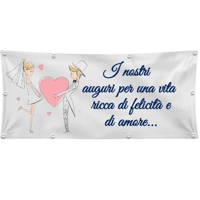 GLOBAL STRISCIONE FONDALE MATRIMONIO - SPOSI ROMANTICI - IN CARTA O IN BANNER PVC ANCHE DA ESTERNO GARANZIA 5 ANNI