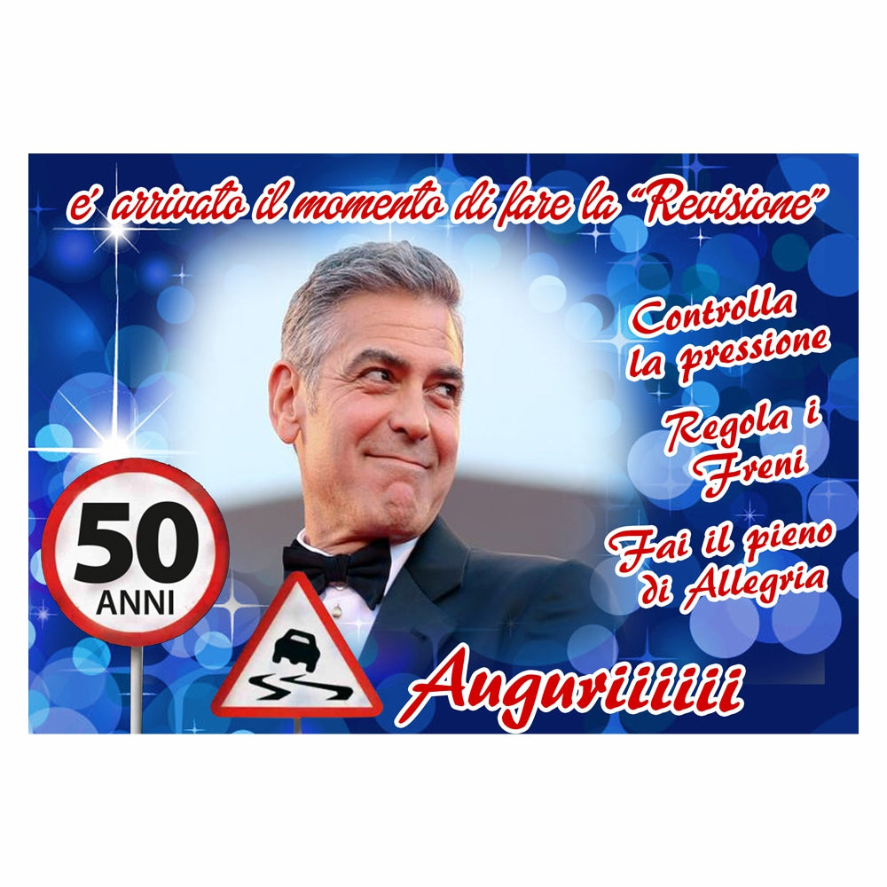 GLOBAL STRISCIONE FONDALE COMPLEANNO - Compleanno 50 Anni mod 2 - STRISCIONE PERSONALIZZATO IN CARTA O IN BANNER PVC ANCHE DA ESTERNO GARANZIA 5 ANNI