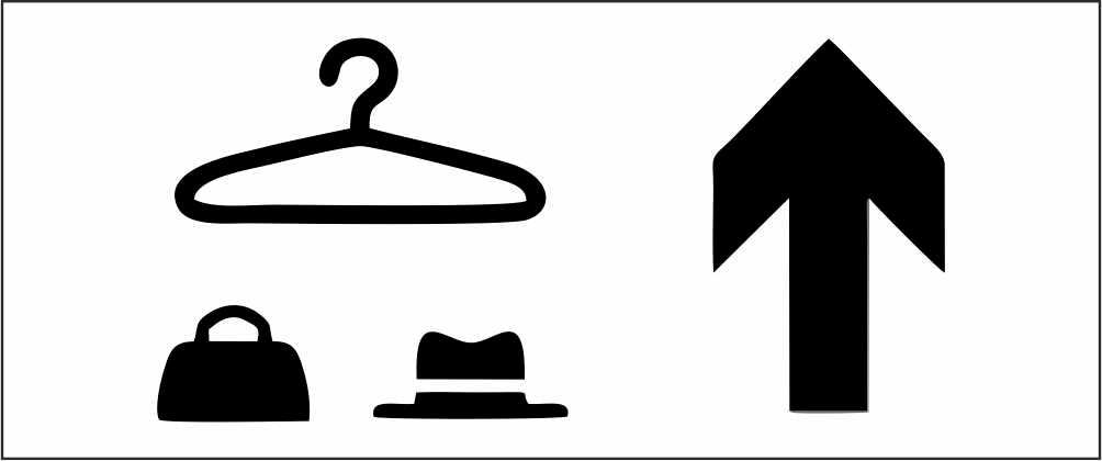 Guardaroba con freccia direzionale personalizzata - CARTELLO SEGNALETICO UNI ISO 7010 in Adesivo Resistente, Pannello in Forex, Pannello In Alluminio