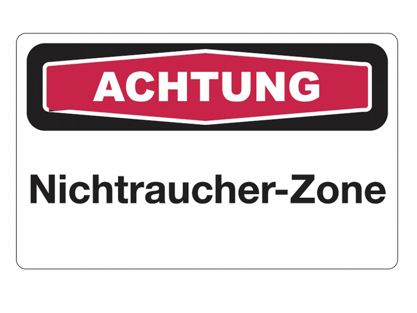 GLOBAL CARTELLO SEGNALETICO - ACHTUNG Nichtraucher-Zone - Adesivo Extra Resistente, Pannello in Forex, Pannello In Alluminio