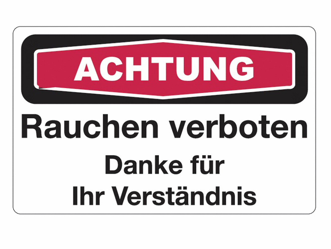 GLOBAL CARTELLO SEGNALETICO - ACHTUNG Rauchen verboten, danke für Ihr Verständnis - Adesivo Extra Resistente, Pannello in Forex, Pannello In Alluminio
