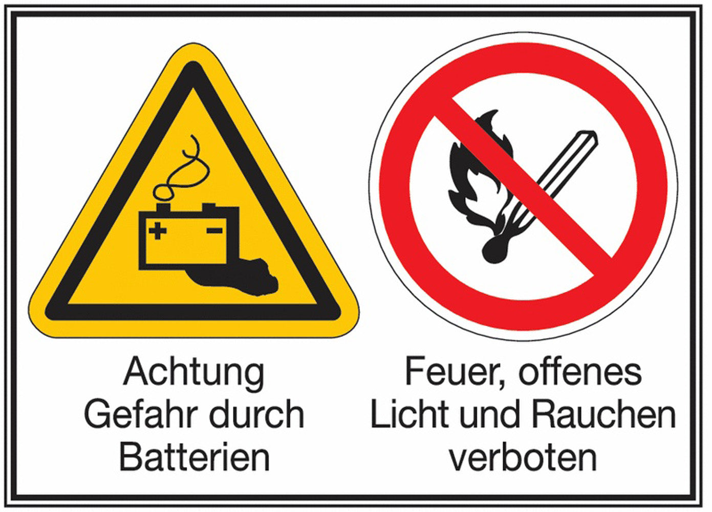 GLOBAL CARTELLO SEGNALETICO - Achtung Gefahr durch Batterien Feuer, offenes Licht und...– Mehr – Mehr-Symbolschilder - Adesivo Extra Resistente, Pannello in Forex, Pannello In Alluminio