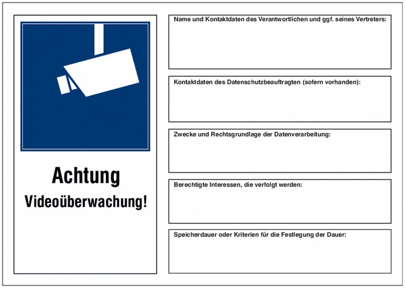 GLOBAL CARTELLO SEGNALETICO - Achtung Videoüberwachung - Adesivo Extra Resistente, Pannello in Forex, Pannello In Alluminio