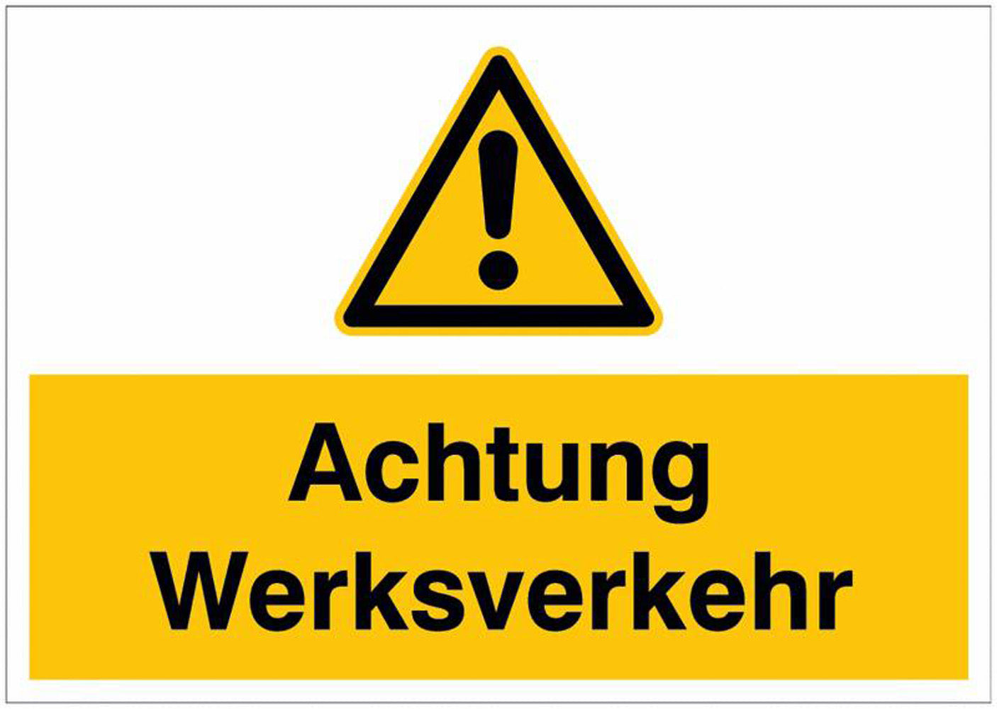 GLOBAL CARTELLO SEGNALETICO - Achtung Werksverkehr allgem. Warnzeichen - Adesivo Extra Resistente, Pannello in Forex, Pannello In Alluminio