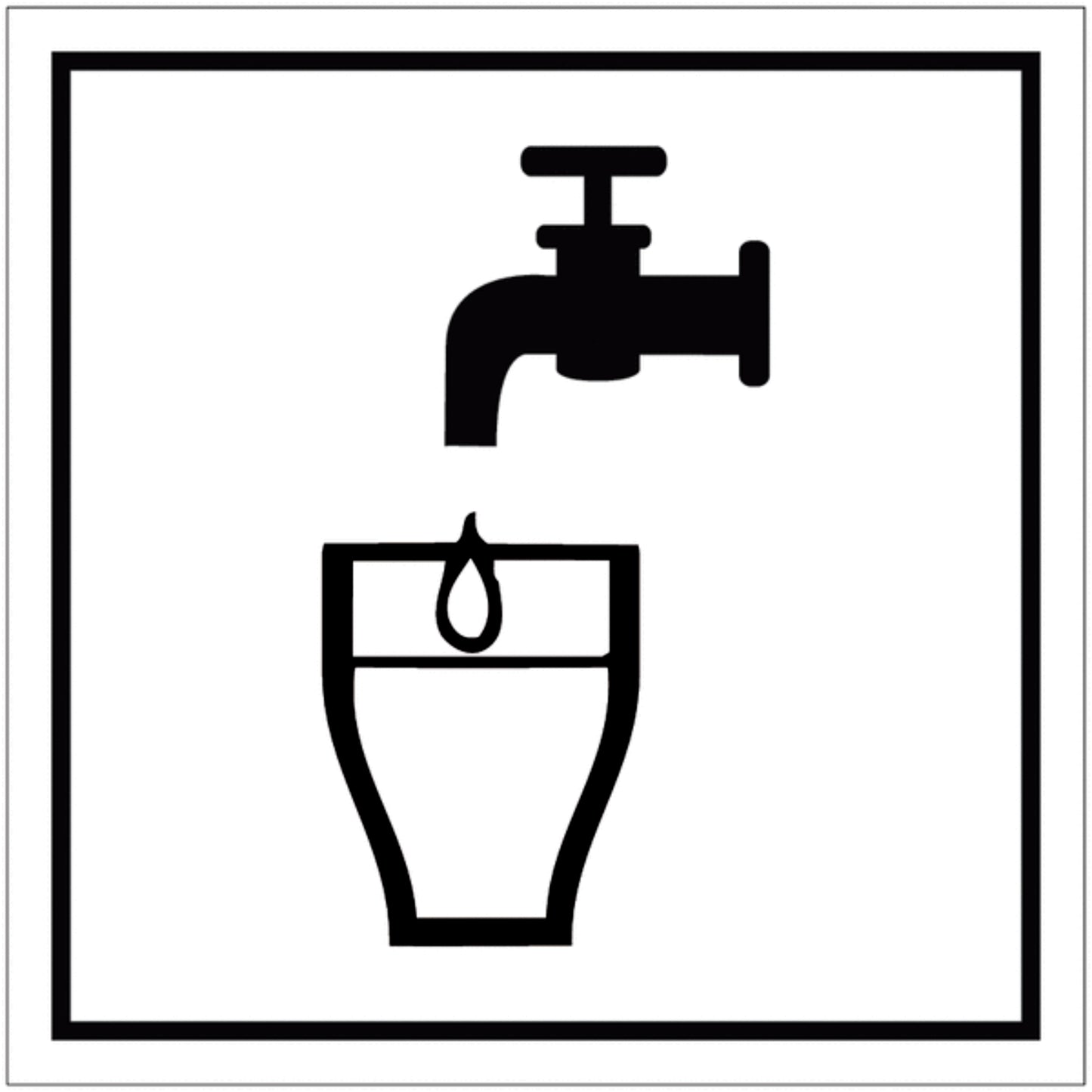 GLOBAL CARTELLO SEGNALETICO QUADRATO - Acqua potabile - Adesivo Extra Resistente, Pannello in Forex, Pannello In Alluminio