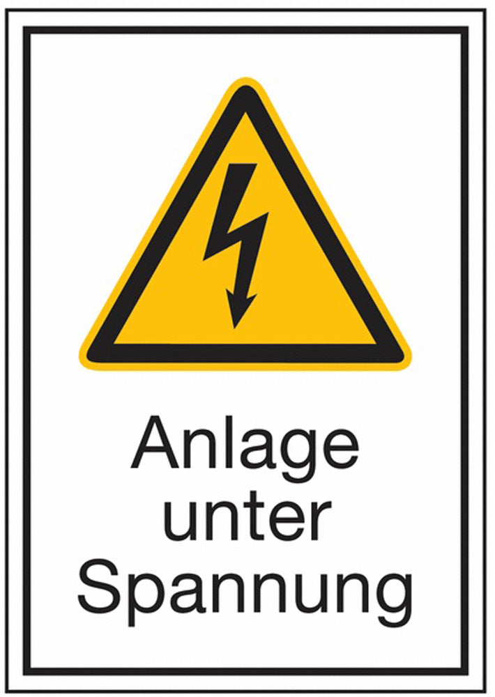 GLOBAL CARTELLO SEGNALETICO - Anlage unter Spannung - Adesivo Extra Resistente, Pannello in Forex, Pannello In Alluminio