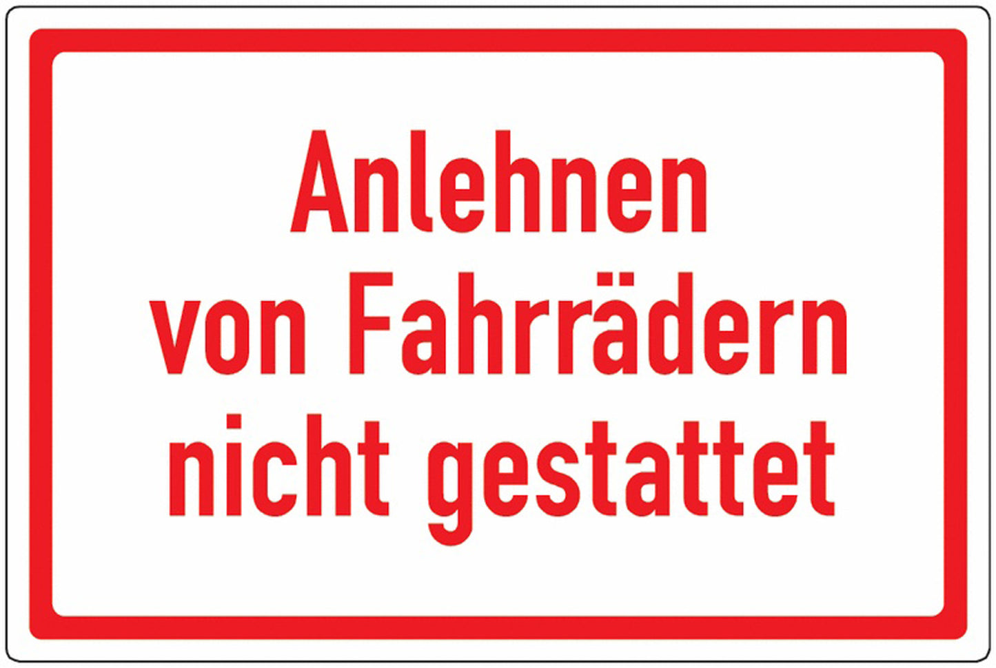 GLOBAL CARTELLO SEGNALETICO - Anlehnen von Fahrrädern nicht gestattet - Adesivo Extra Resistente, Pannello in Forex, Pannello In Alluminio