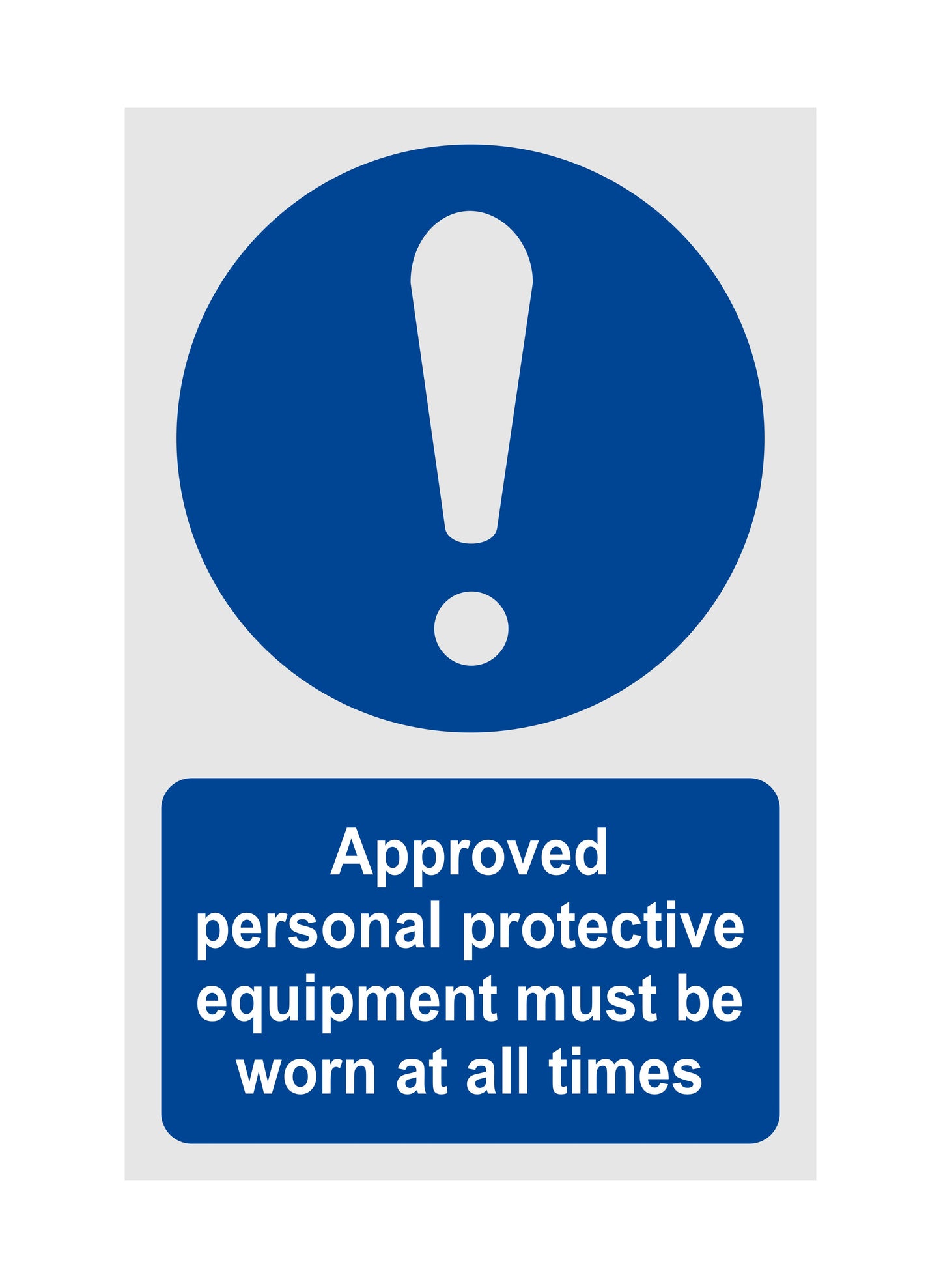 GLOBAL CARTELLO SEGNALETICO - Approved PPE Must Be Worn - Adesivo Extra Resistente, Pannello in Forex, Pannello In Alluminio