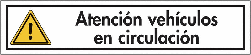GLOBAL CARTELLO SEGNALETICO UNI - Atención vehículos en circulación - Adesivo Extra Resistente, Pannello in Forex, Pannello In Alluminio