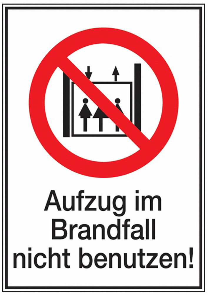 GLOBAL CARTELLO SEGNALETICO - Aufzug im Brandfall nicht benutzen - Adesivo Extra Resistente, Pannello in Forex, Pannello In Alluminio